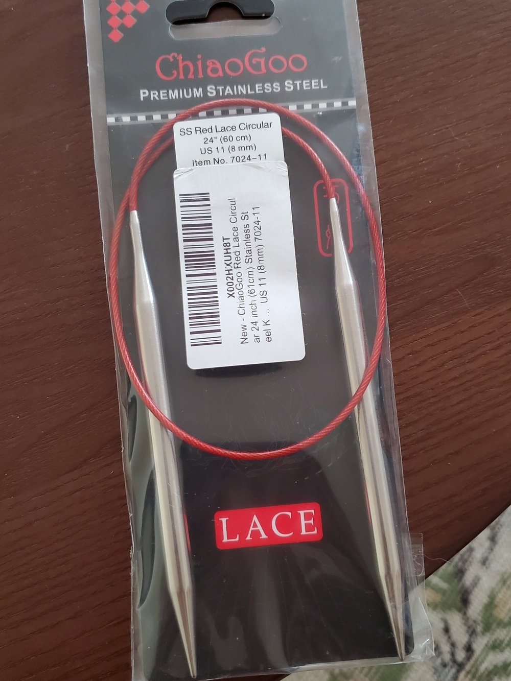 Chiagoo Stainless Steel Circular Needle - Lace 24" (60cm) US 11 (8mm)